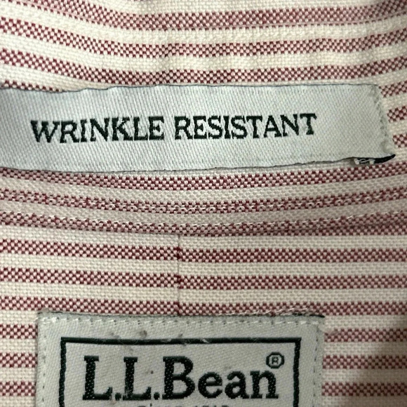 L.L. Bean Men's 18-37 Pin Stripe Long Sleeve Shirt Wrinkle Resistant Cotton - Picture 12 of 16